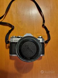 Macchina fotografica Canon AE1 + obiettivo da 200