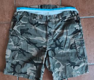 pantaloncini mimetici  cargo trama ripstop tg 54