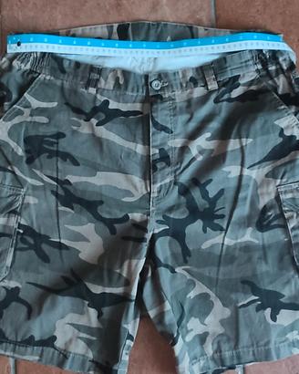 pantaloncini mimetici  cargo trama ripstop tg 54