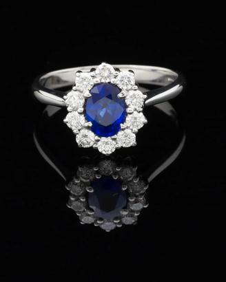 ANELLO KATE ORO 18KT ZAFFIRO 1.12 CT E BRILLANTI