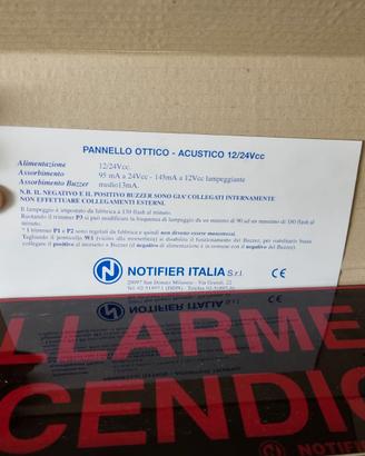 Pannello antincendio Ottico/Acustico Notifier