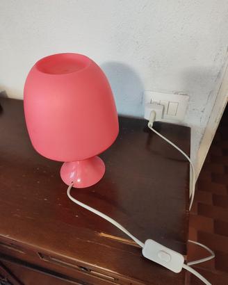 Lampada da comodino abat jour rosa
