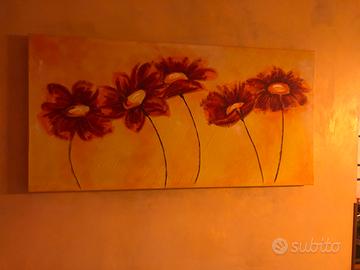 Quadro  fiori su tela