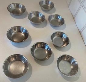Ciotole set da 9 articoli in acciaio inox 13 cm