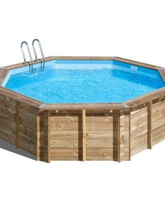 PISCINA ESAGONALE COPERTURA IN PINO
