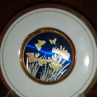 Piatto Ceramica Giappone Art Chokin Oro 24 Argento