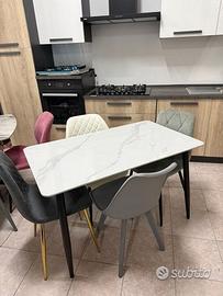 Tavolo brot effetto marmo 120x70