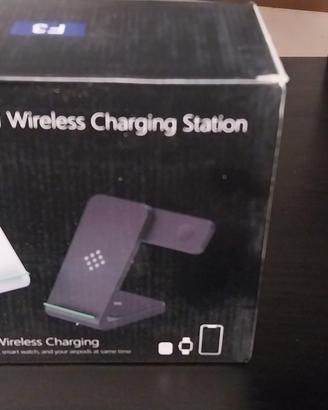 caricatore wireless per smartphone e smartwatch