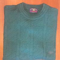 Maglione Uomo Lana Girocollo Verde Taglia L