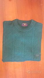Maglione Uomo Lana Girocollo Verde Taglia L