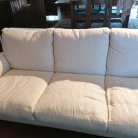 Divano artigianale a 3 posti, beige chiaro
