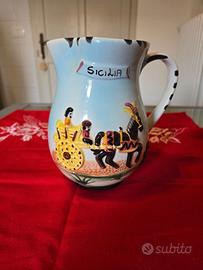 Sicilia brocca dipinta a mano ceramica
