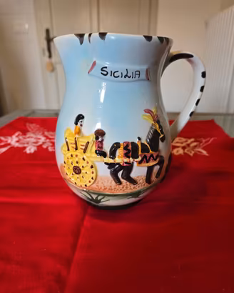 Sicilia brocca dipinta a mano ceramica