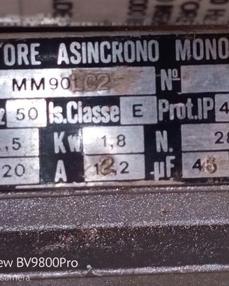 Motore elettrico monofase 2,5 hp 2850 giri