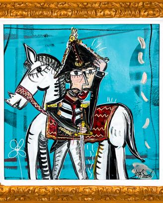 Quadro moderno il tenente dipinto per militare