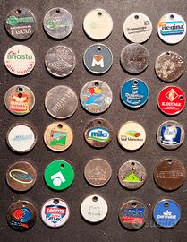 30 gettoni pubblicitari diversi, brand italiani 