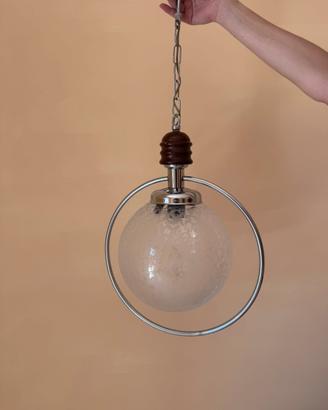 Lampadario Vintage anni 70 a forma di pianeta