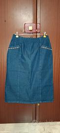 Gonna longuette taglia 50 denim
