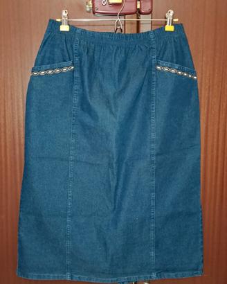 Gonna longuette taglia 50 denim