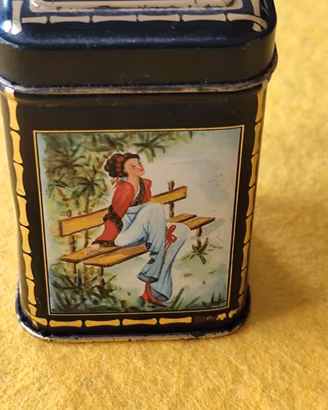 VINTAGE:ORIGINALE scatoletta latta Giapponese the