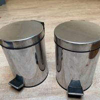 2 cestini immondizia bagno in metallo