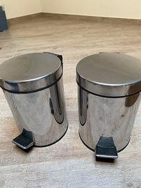 2 cestini immondizia bagno in metallo