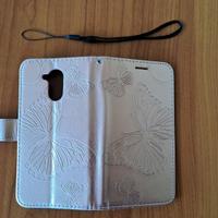 Cover cellulare funzione a libro, colore oro/rosa
