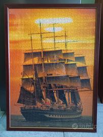 Quadro con Veliero al tramonto (puzzle) 54x74 cm