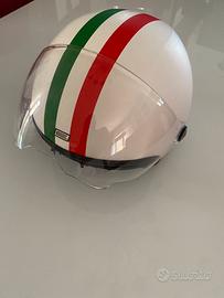 Casco Origine Helmets bianco con strisce tricolore