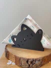 Porta tovaglioli gatto nero