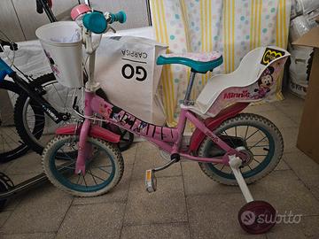 Bicicletta Minnie 14 pollici con rotelle