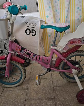 Bicicletta Minnie 14 pollici con rotelle