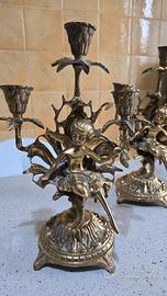 Candelabri Antichi in Ottone Fata Ballerina