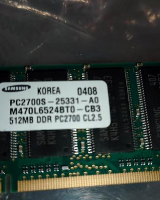 ram  4. banchi misti max 1 GB portatili