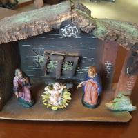 Presepe completo statuine in gesso vintage