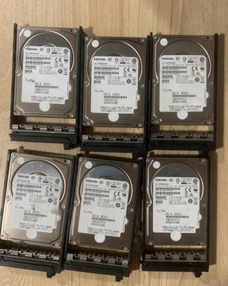 Lotto 6 Hard Disk SAS 300GB 10K Toshiba con Caddy
