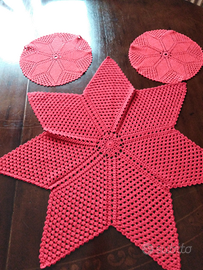 3 centri rossi Natalizi da corredo antico