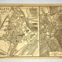 3 fogli amtica mappa Spoleto tedesca