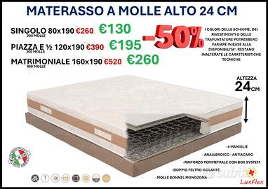 MATERASSO A MOLLE TRADIZIONALE - 24 CM
