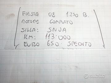 Motore completo fiesta 08 1.250 b snja