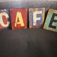 Quadro Lettere metallo Cafe arte murale 