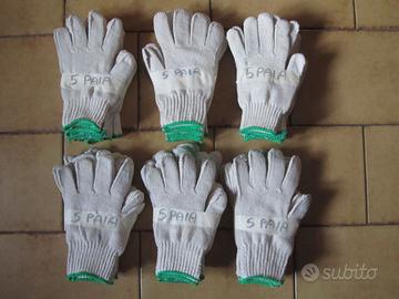 Lotto guanti in cotone x lavori domestici vari .