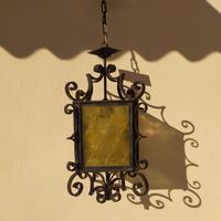 Lanterna lampadario in ferro battuto