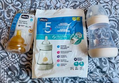 Set biberon chicco + tettarelle 0m