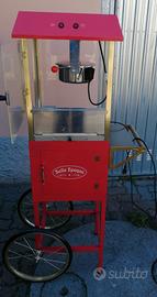 Carretto pop corn con ruote di