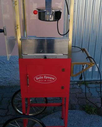Carretto pop corn con ruote di