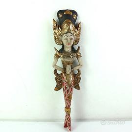SCULTURA SIRENA BALINESE LEGNO 62 CM VINTAGE ANNI