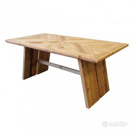 Tavolo Da Pranzo Rustico in Legno Pino 180x95Cm