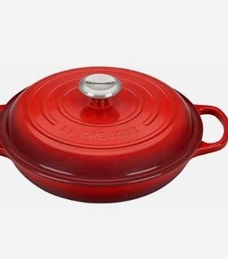 tegame basso le creuset in ghisa 26 cm - ciliegia
