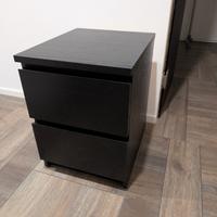 Comodino Ikea Malm nero